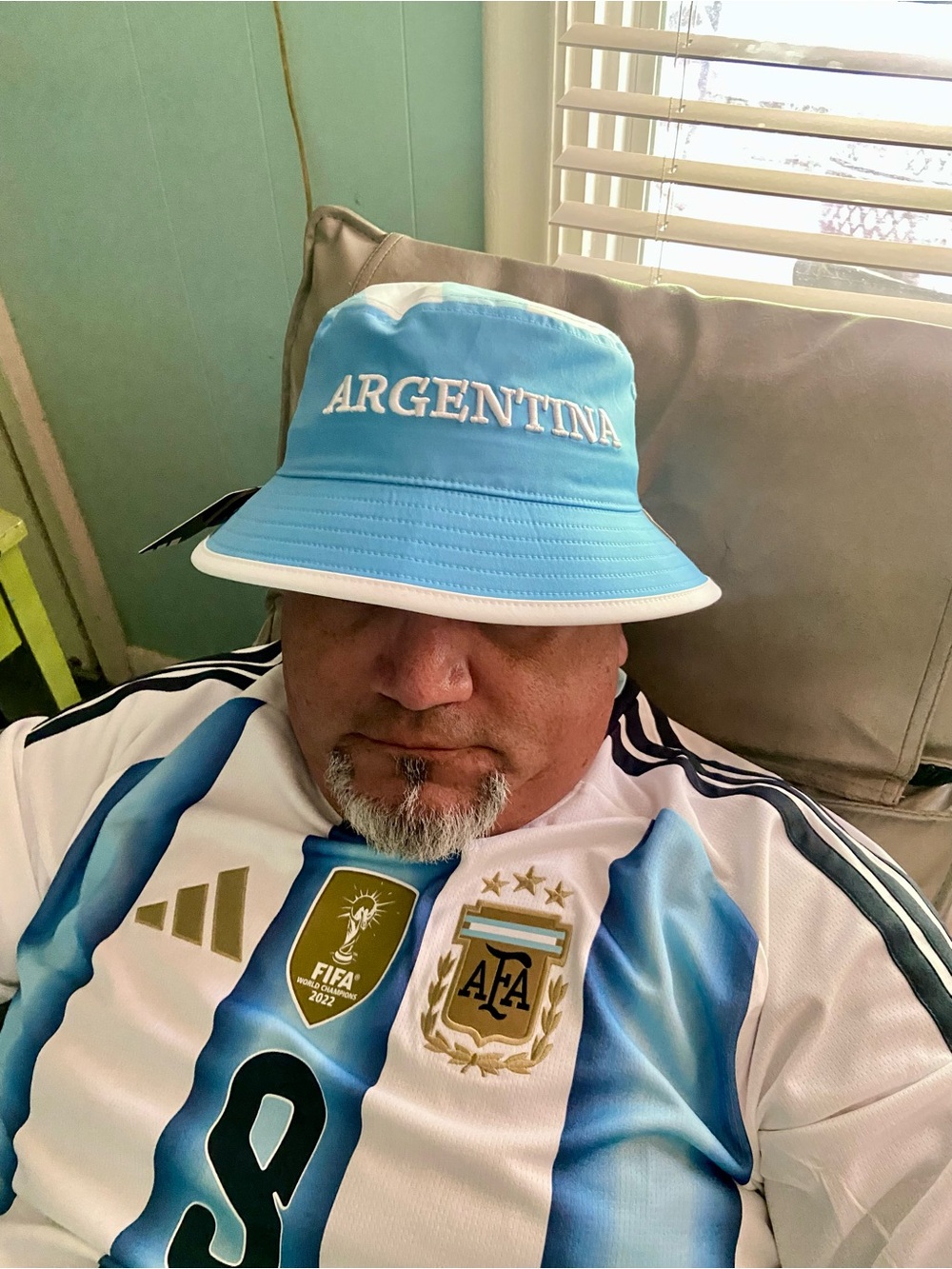 🩵🤍⚽️GOOOOOOL! Adidas Argentina Lt. Blue/White Bucket Hat🩵🤍⚽️ - Picture 4 of 7